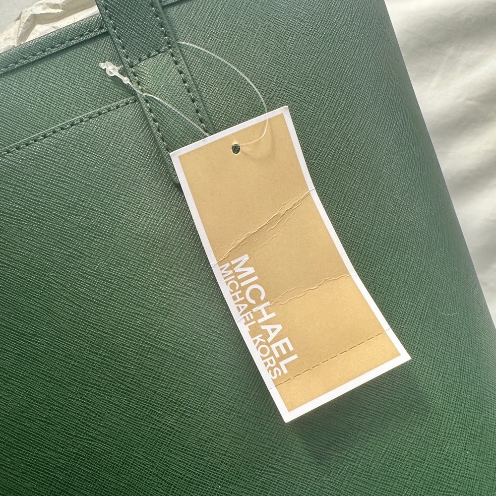 Michael Kors Microstud Center Stripe Small Travel Tote – Moss (NWT) - Picture 4 of 14